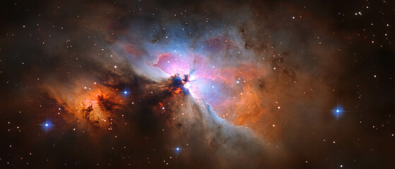 Cosmic dust and vibrant nebula showcase the beauty of the galaxy