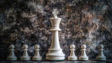 Chess strategy a white bishop among pawns standard board still life indoor close-up view