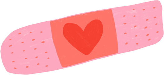 Vanelnine's Day Illustration, Pink patch with a red heart