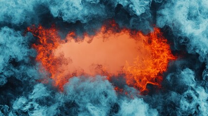 Dynamic swirling flames with artistic fire frame isolated background digital art vibrant environment