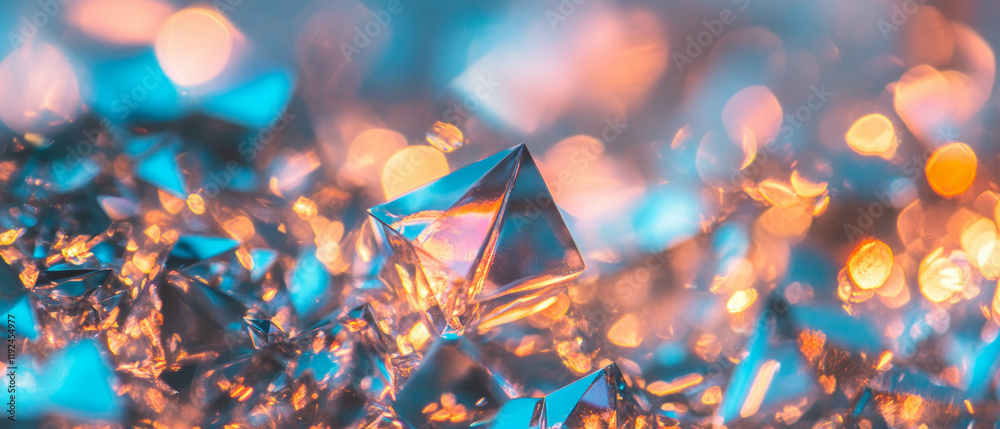 Aufkleber dazzling crystal shards capture and reflect light in vibrant design