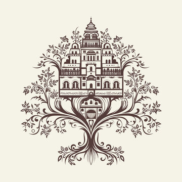 Adobe Illustrator henna tree Artwork