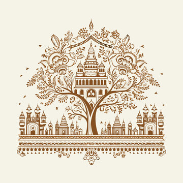 Adobe Illustrator henna tree Artwork