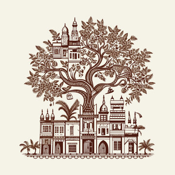 Adobe Illustrator henna tree Artwork