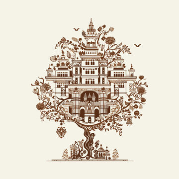 Adobe Illustrator henna tree Artwork