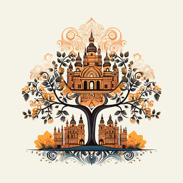 Adobe Illustrator henna tree Artwork