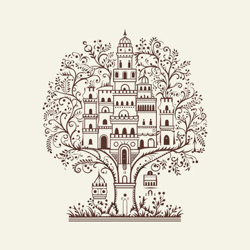 Adobe Illustrator henna tree Artwork