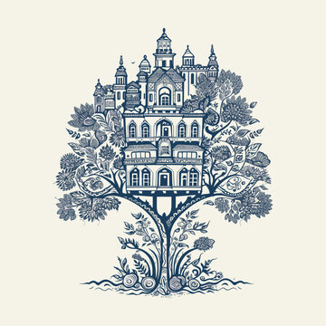 Adobe Illustrator henna tree Artwork