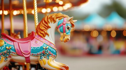 Exciting carousel ride at oktoberfest festive amusement vibrant atmosphere joyful experience