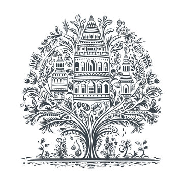 Adobe Illustrator henna tree Artwork