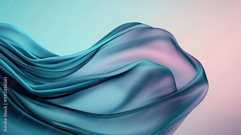 Aufkleber cloudy abstract background concept. elegant fabric waves in soft pastel colors, perfect for backgrou
