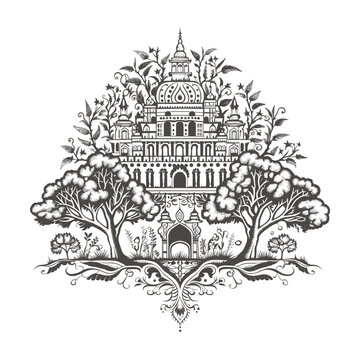 Adobe Illustrator henna tree Artwork