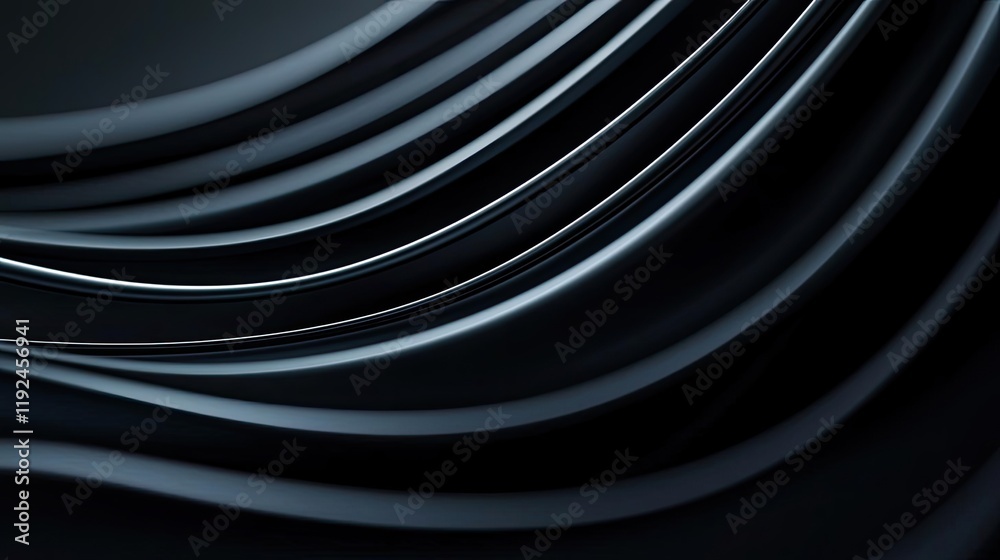 Poster Cloudy abstract background concept. Abstract lines in dark shades create a smooth, flowing pattern with a modern aesthetic.