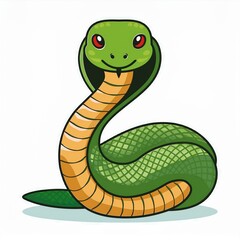 Fototapeta premium Acorn snake flat design. isolated on white background 