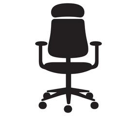 Fototapeta premium Office chair isolated on white background, Silhouette office chair design