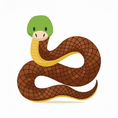 Fototapeta premium Acorn snake flat design. isolated on white background 