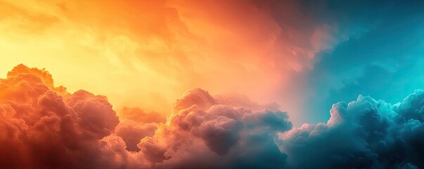 Fototapeta premium Cloudy abstract background concept. Stunning sunset with vibrant clouds, showcasing the beauty of nature's colors.
