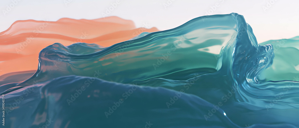 Fototapete Dynamic gradients creating fluid transitions across vibrant layers of color