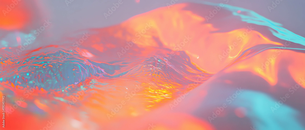 Poster dynamic transitions showcasing fluid movement and vibrant colors in shape design