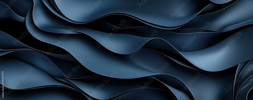 Wall mural Cloudy abstract background concept. Elegant dark blue abstract texture with flowing wave patterns for modern design projects.