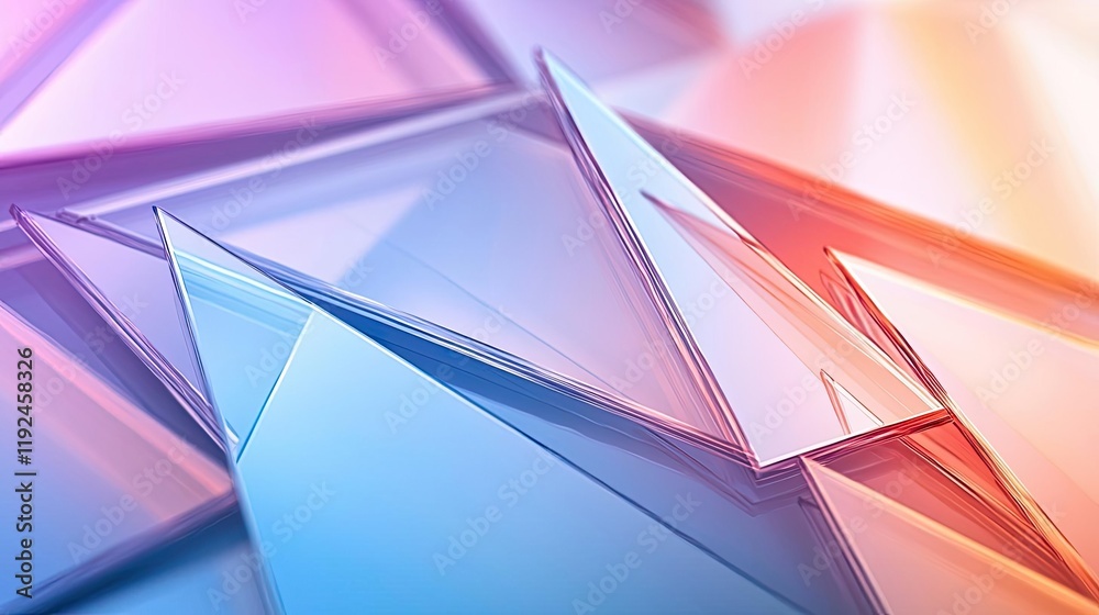 Aufkleber Triangle abstract background concept. Abstract geometric shapes with vibrant colors creating a modern aesthetic.