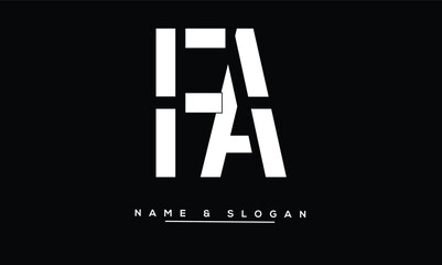 FA, AF Abstract Letters Logo Monogram