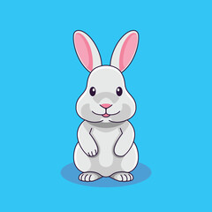 Cute Rabbit smiling flat vector cartoon illustration.eps