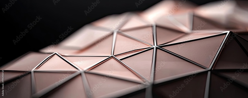 Poster Triangle abstract background concept. Close-up shot of geometric patterns creating a visually striking abstract surface.