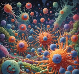 Obraz premium Illustration of bacteria.