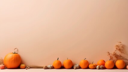 All Saints' Day  banner with empty space Without Text, Orange Minimal background