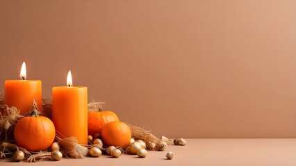 All Saints' Day  banner with empty space Without Text, Orange Minimal background