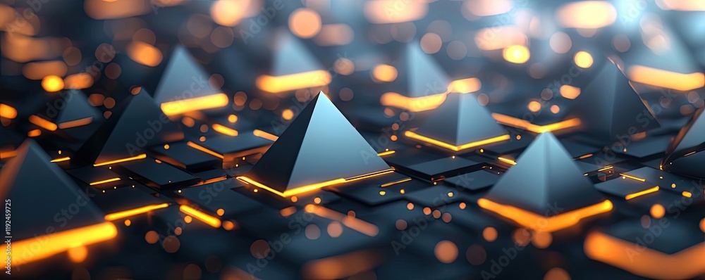 Poster triangle abstract background concept. abstract geometric shapes in a futuristic digital landscape wi