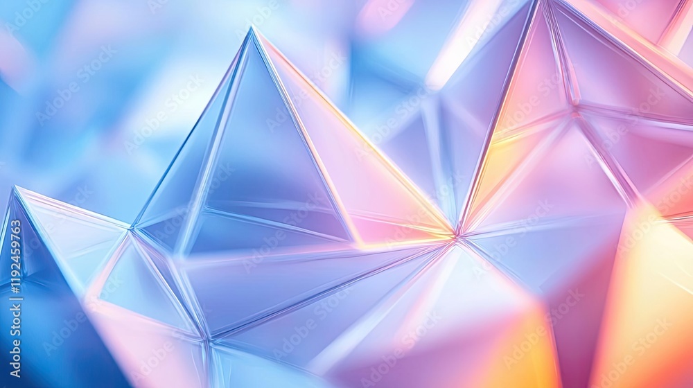 Poster triangle abstract background concept. vibrant geometric shapes in soft focus, showcasing colors of b