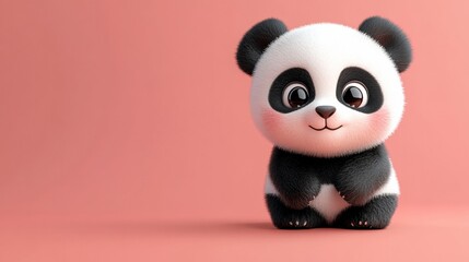 Adorable 3D Render of a Baby Panda Bear
