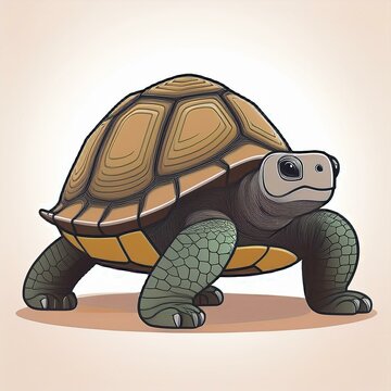 Aldabra tortoise flat desing. isolated on white background 