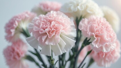 pink and white blooming gillyflower carnation flowers