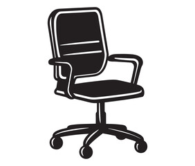 Fototapeta premium Office chair isolated on white background, Silhouette office chair design