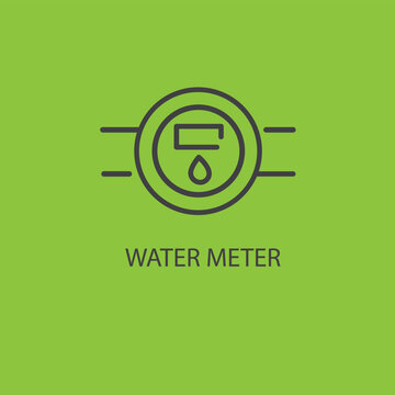 Water meter black glyph icon Pro Vector