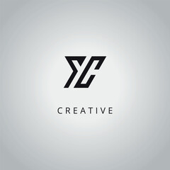 YC CY modern creative alphabet company logo design vector icon template.