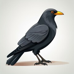 Fototapeta premium Alpine chough flat desing. isolated on white background 