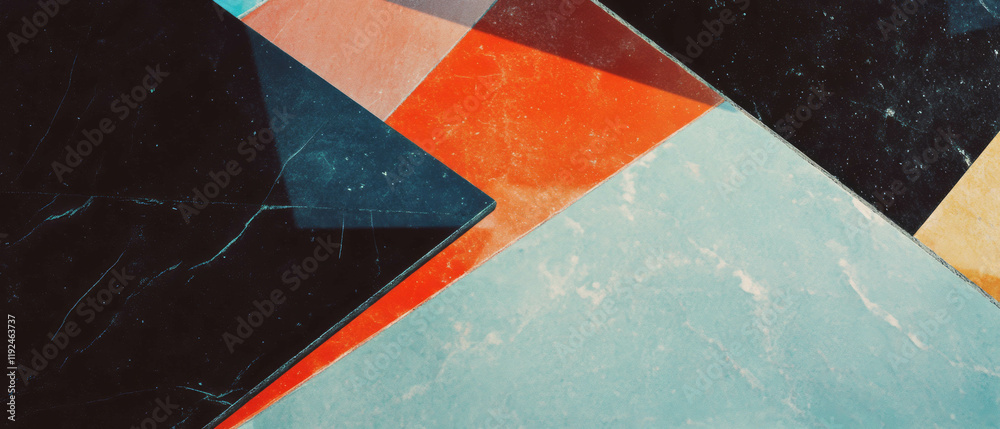 Poster Geometric abstraction showcasing strong lines and vibrant colors in an artistic composition