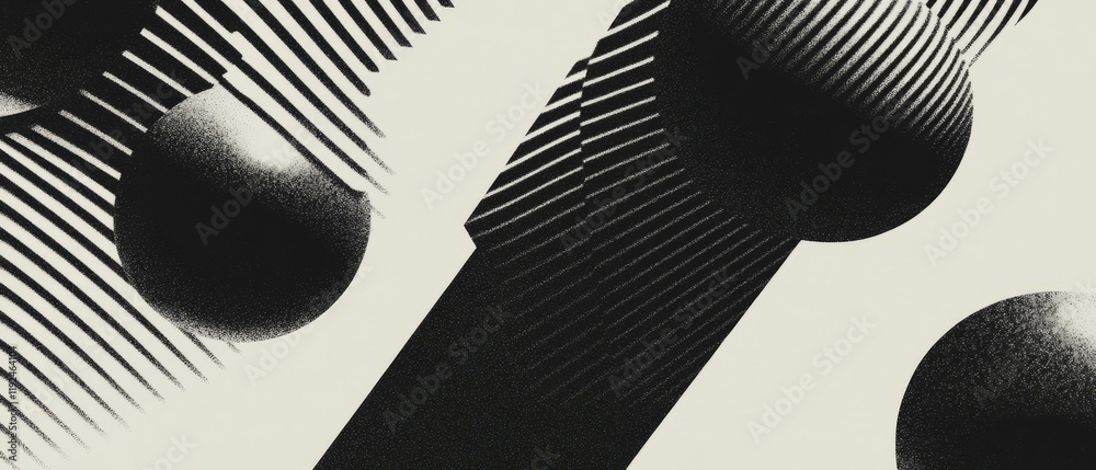 Aufkleber Geometric patterns showcase modern minimalist design with clean lines and depth