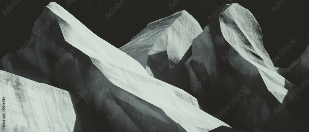 Poster Dynamic collision of geometric shapes creating visual depth and motion in abstract design