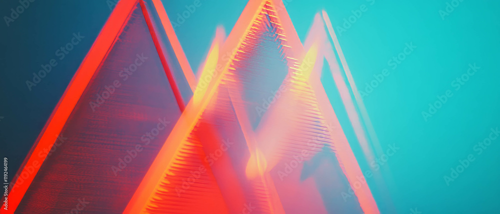 Aufkleber Dynamic geometric shapes creating vibrant visual patterns in modern abstract design