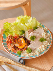 Chicken breast cream sauce for breakfast. Delicious food. Cooking recipes. Bruch menu. Healthy recipes. Easy home cooking. Diet food dish. High Protein. eggs recipe. Clean food. Healthy habits. 