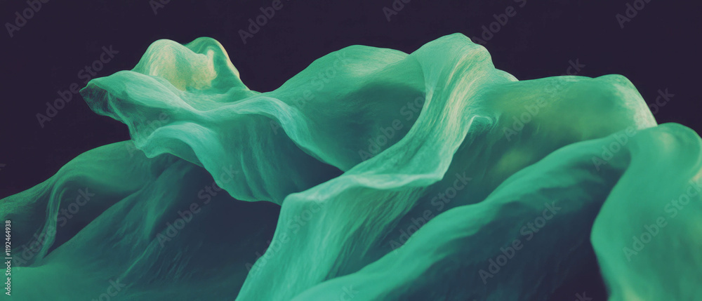 Aufkleber vibrant green abstract shapes with dynamic forms creating an artistic composition