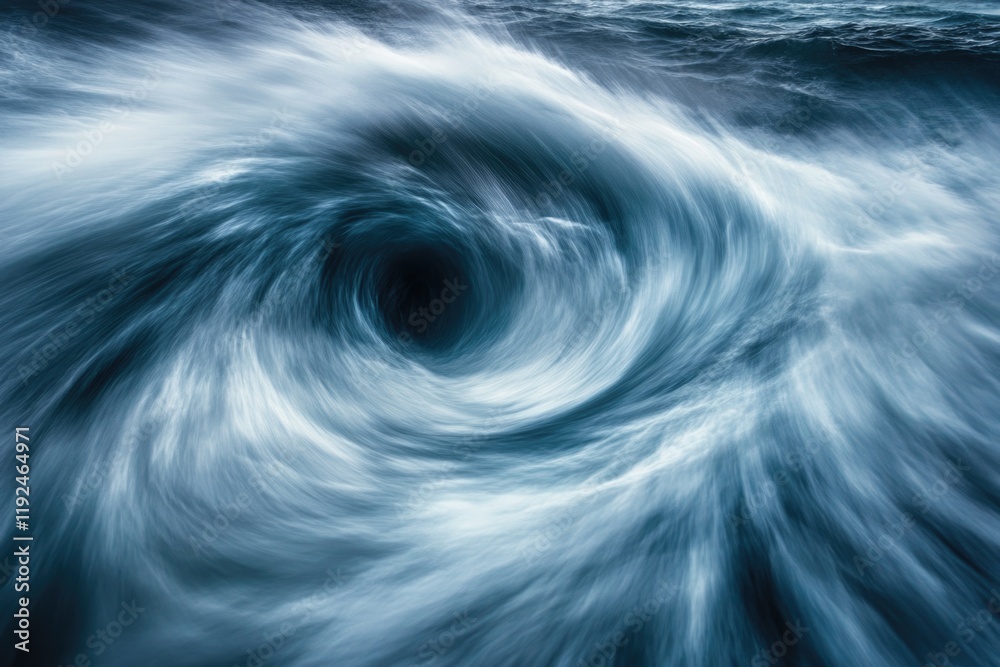 Poster A big wave crashes into the ocean from a distance, with no people or objects visible