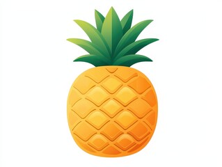 Illustration of a vibrant pineapple with golden fruit and green leaves, showcasing detailed texture and tropical charm. Perfect for healthy living, kitchen decor, and summery designs.