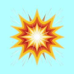  glowing orange and yellow starburst effect. Cut-out illustration