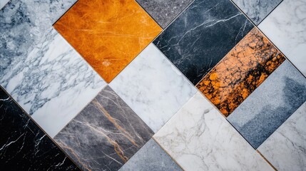 "Exploring the Beauty of Stone and Tile: A Colorful and Textured Collection"